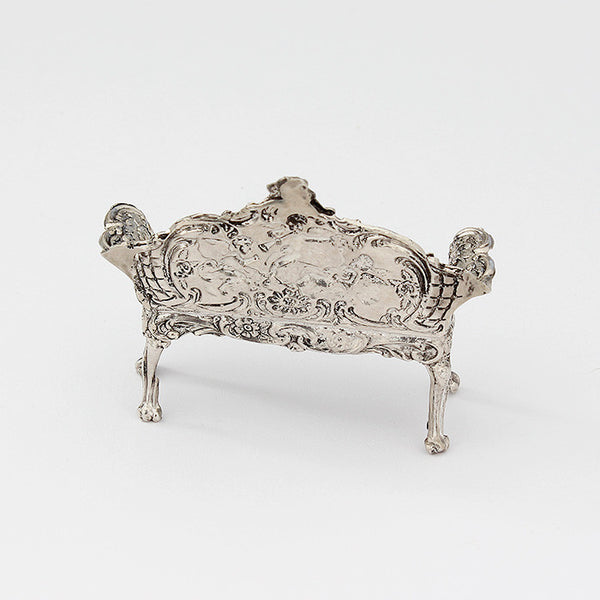 edwardian solid silver decorative miniature sofa birmingham 1905