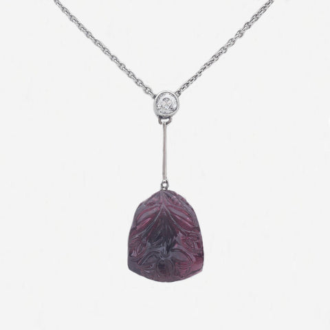 Tourmaline and Diamond Necklace in Platinum - Seconhand